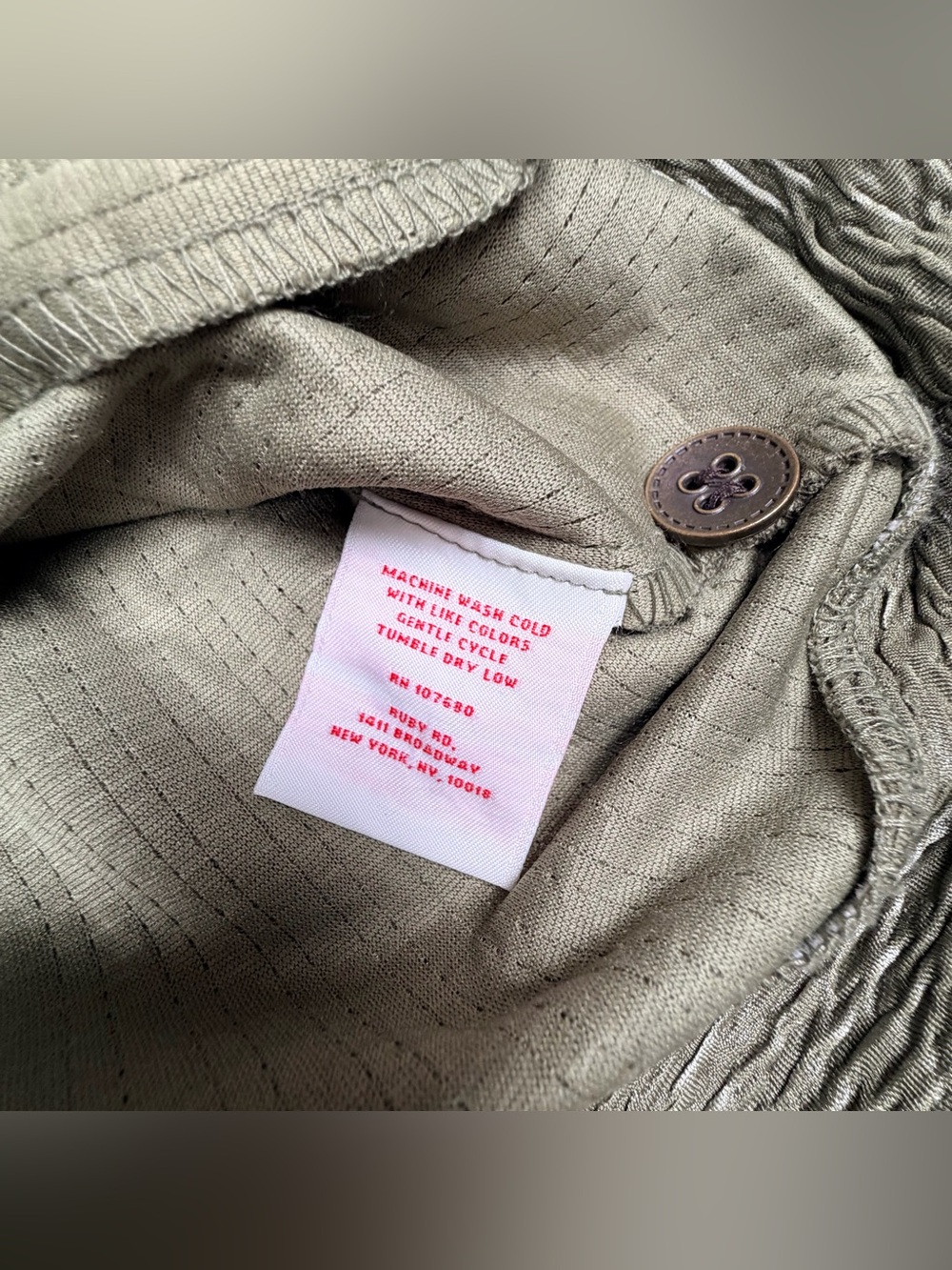 Ruby Rd. Olive Green Button-Front Jacket, 12P, Layer, Comfy - Picture 3 of 5